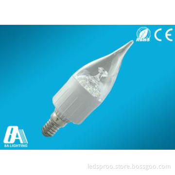 300 Lumens E14 3W LED Light Candle Bulbs PC cover Cool Whit